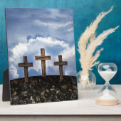 空と3つの十字型の険しい十字 フォトプラーク (側面)