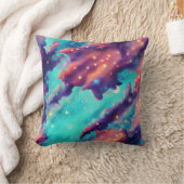 空にカラフル星が輝く抽象芸術像 クッション (ブランケット)
