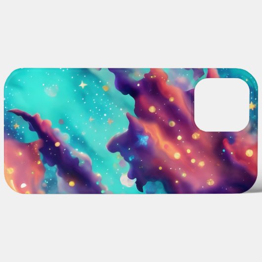 空にカラフル星が輝く抽象芸術像 Case-Mate iPhoneケース (裏面 (横))