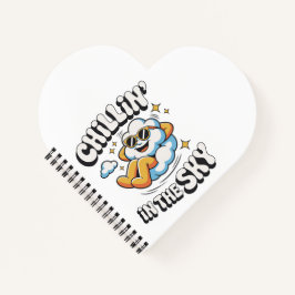 空にチリン' -おもしろいクラウドデザインスパイラル ノートブック