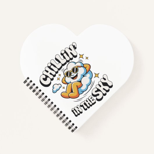 空にチリン' -おもしろいクラウドデザインスパイラル ノートブック (正面)