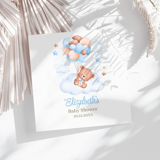 空にテディベア赤ちゃんシャワーナプキンス スタンダードランチョンナプキン