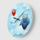 空にフクロウ ラージ壁時計 (傾斜)