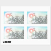 空に向かって手を伸ばす 長方形シール (シート)