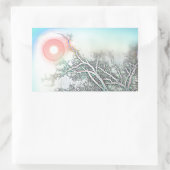 空に向かって手を伸ばす 長方形シール (バッグ)