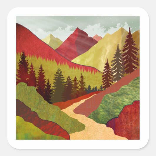 空に向かって歩く スクエアシール (正面)