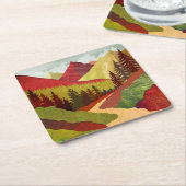 空に向かって歩く スクエアペーパーコースター (アングル)