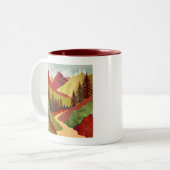 空に向かって歩く ツートーンマグカップ (正面左)