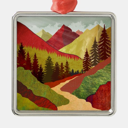 空に向かって歩く メタルオーナメント (正面)