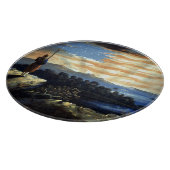 空に掲げられた天国のようなアメリカ国旗、ズオーブの南北戦争 カッティングボード (角)