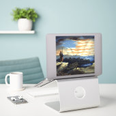 空に掲げられた天国のようなアメリカ国旗、ズオーブの南北戦争 シール (デスク上のノートパソコン)