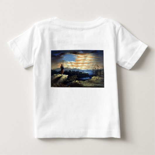 空に掲げられた天国のようなアメリカ国旗、ズオーブの南北戦争 ベビーTシャツ (裏面)