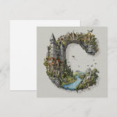 空に浮かぶ城と幻想的なCの絵本 シーズンカード (正面/裏面)
