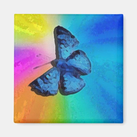 空に浮かぶ蝶 マグネット (正面)