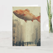 空に浮かぶ超現実的な大魚 カード (正面)