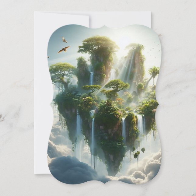 空に浮かぶ超現実的な島 (正面)