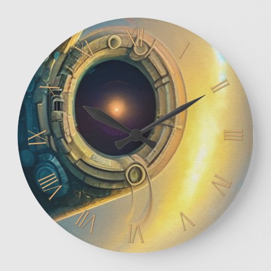 空に漂う ラージ壁時計 (正面)