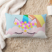 空に虹のユニコーン 幼児用腰サポート枕 ランバークッション (ブランケット)