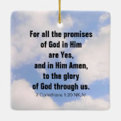 空に虹を感動的描く聖句かわいい セラミックオーナメント (裏面)