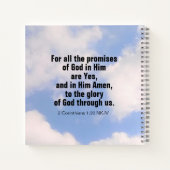 空に虹を感動的描く聖句かわいい ノートブック (裏面)