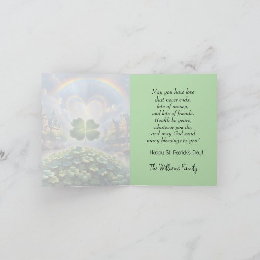 空に虹を持つ村のシャムロック シーズンカード (内部)