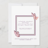 空に蝶　スウィートベイビーガールシャワー 招待状 (裏面)