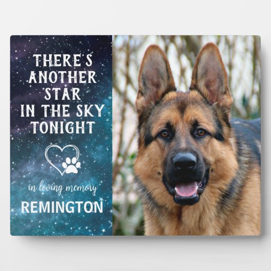空に輝くもう一つの星 - オーダーメイドペットドッグメモリアル フォトプラーク (正面)