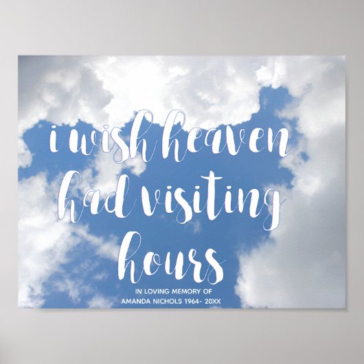 空に面会時間があったらな | 哀悼の名言 ポスター (正面)