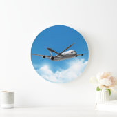 空に飛んでいる飛び込む ラージ壁時計 (ホーム)