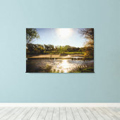 空のある川の土手の概澄ん要 キャンバスプリント (インサイチュ (ウッドフロア))