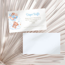 空のおむつラッフルエンクロージャカードにテディベア