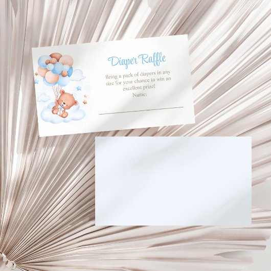 空のおむつラッフルエンクロージャカードにテディベア エンクロージャーカード