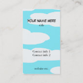 空のお洒落なレトロのスチュワーデスの顔 名刺 (裏面)