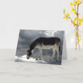 空のろば動物精神の友人-ブランク カード (黄色い花)