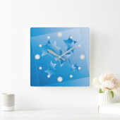 空のウィンドウ スクエア壁時計 (ホーム)