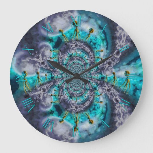 空のエイリアン ラージ壁時計 (正面)