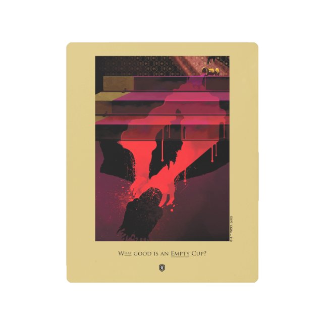 空のカップは何の役に立つ？ メタルプリント (正面)