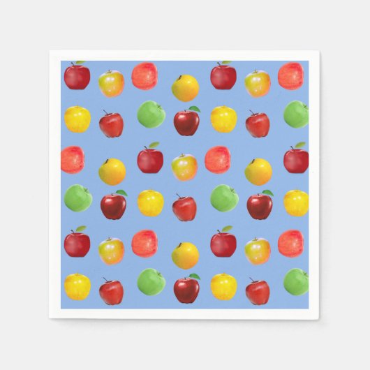空のカラフル青に生りんご スタンダードカクテルナプキン (正面)