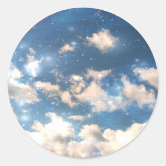 空のキラキラ ラウンドシール