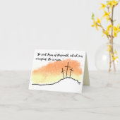 空のクロス彼は復活聖なる書物、 経典イースターカード カード (黄色い花)