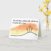 空のクロス彼は復活聖なる書物、 経典イースターカード カード (黄色い花)