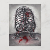 空のケージ解剖学の鳥のハート超現実的なホラーアート ポストカード (正面)