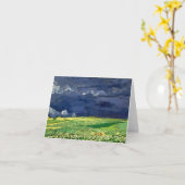 空のゴッホの曇らせていたファインアートの下の小麦畑 カード (黄色い花)