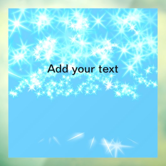 空のシンプル青い輝く輝く星あなたのテキストを追加 ウィンドウサイン (シート3)