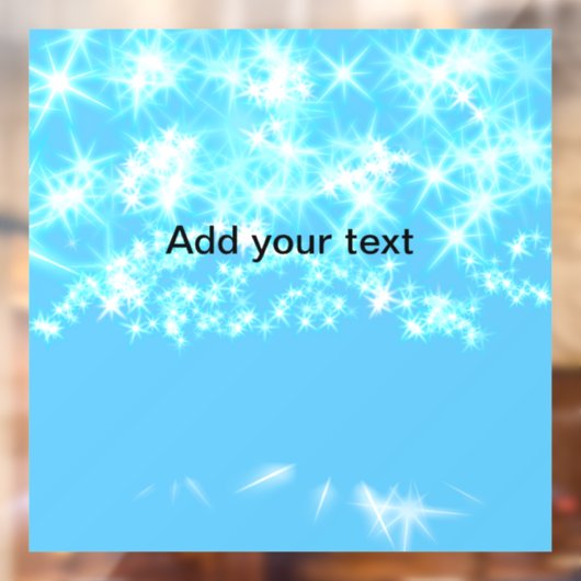 空のシンプル青い輝く輝く星あなたのテキストを追加 ウィンドウサイン (シート2)