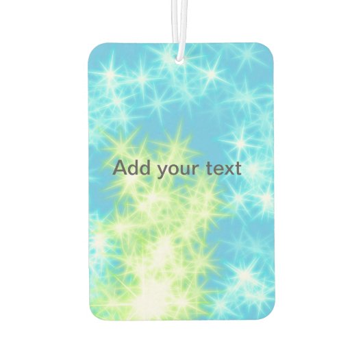 空のシンプル青い輝く輝く星あなたのテキストを追加 カーエアーフレッシュナー (裏面)