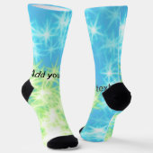 空のシンプル青い輝く輝く星あなたのテキストを追加 ソックス (傾斜あり)