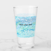 空のシンプル青い輝く輝く星あなたのテキストを追加 タンブラーグラス (裏面)