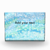 空のシンプル青い輝く輝く星あなたのテキストを追加 フォトブロック (正面)