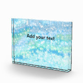 空のシンプル青い輝く輝く星あなたのテキストを追加 フォトブロック (右)